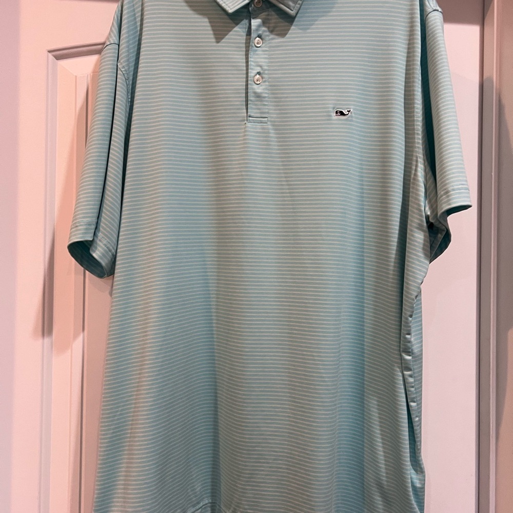 Vineyard Vines Aqua Striped Polo Shirt
